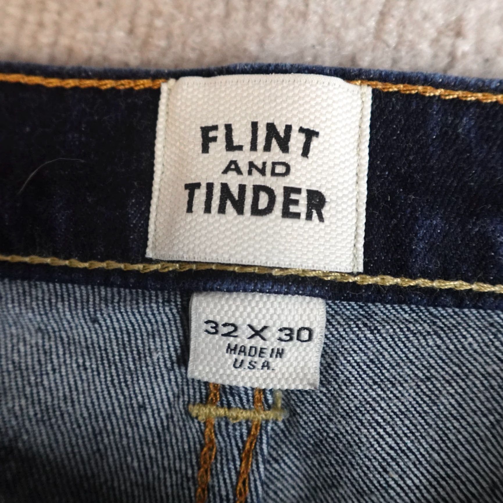 Vintage Flint & Tinder Jeans Slim Straight Blue 29 Inseam 5-Pocket Denim Cotton Spandex Belt Loops USA Regular Men’s Size 30? Size US 30 / EU 46 - 2 Thumbnail