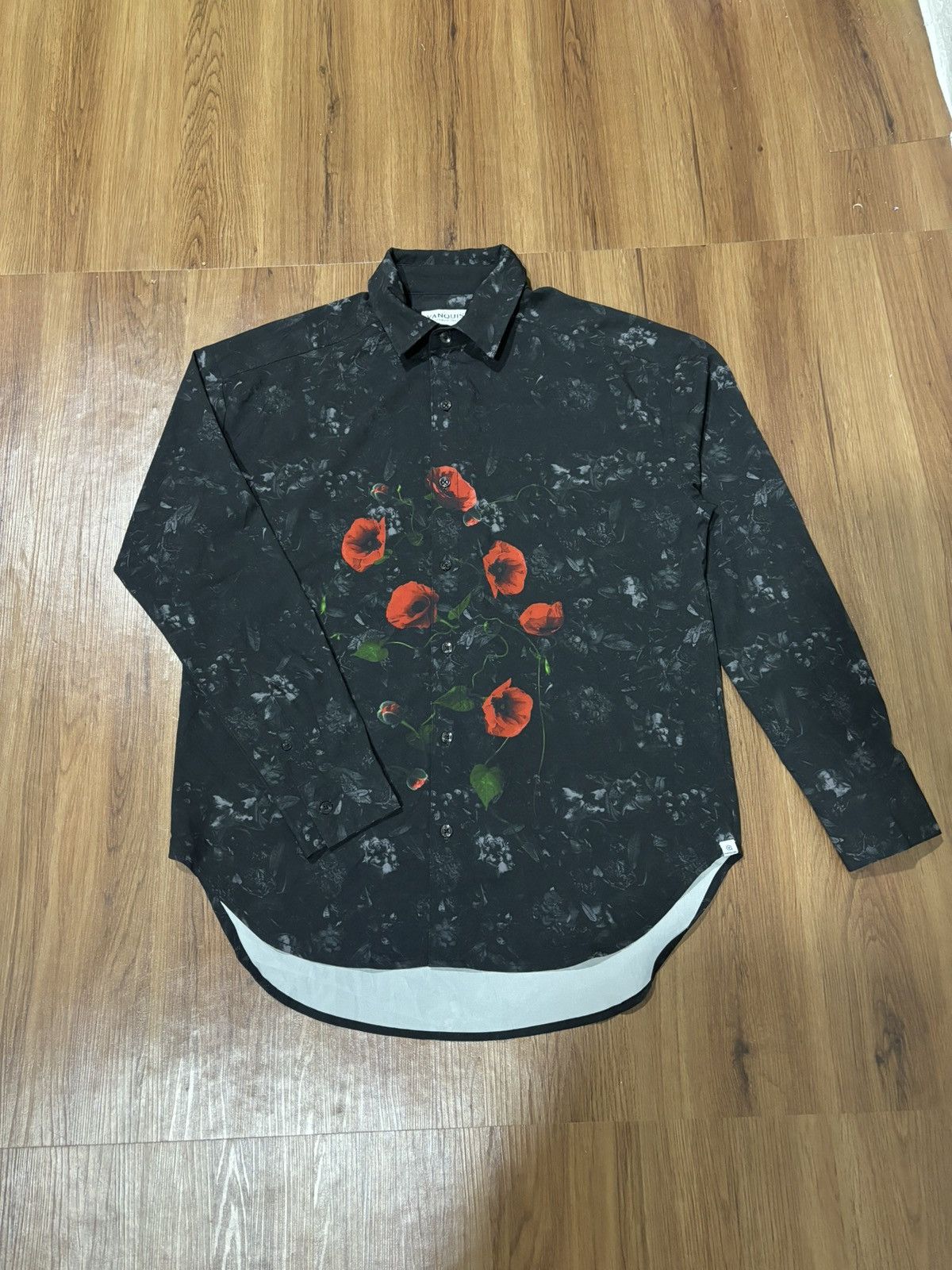 Japanese Brand × Vanquish × Vintage Vintage Vanquish Tokyo Black Rose Shirt Size US S / EU 44-46 / 1 - 3 Thumbnail