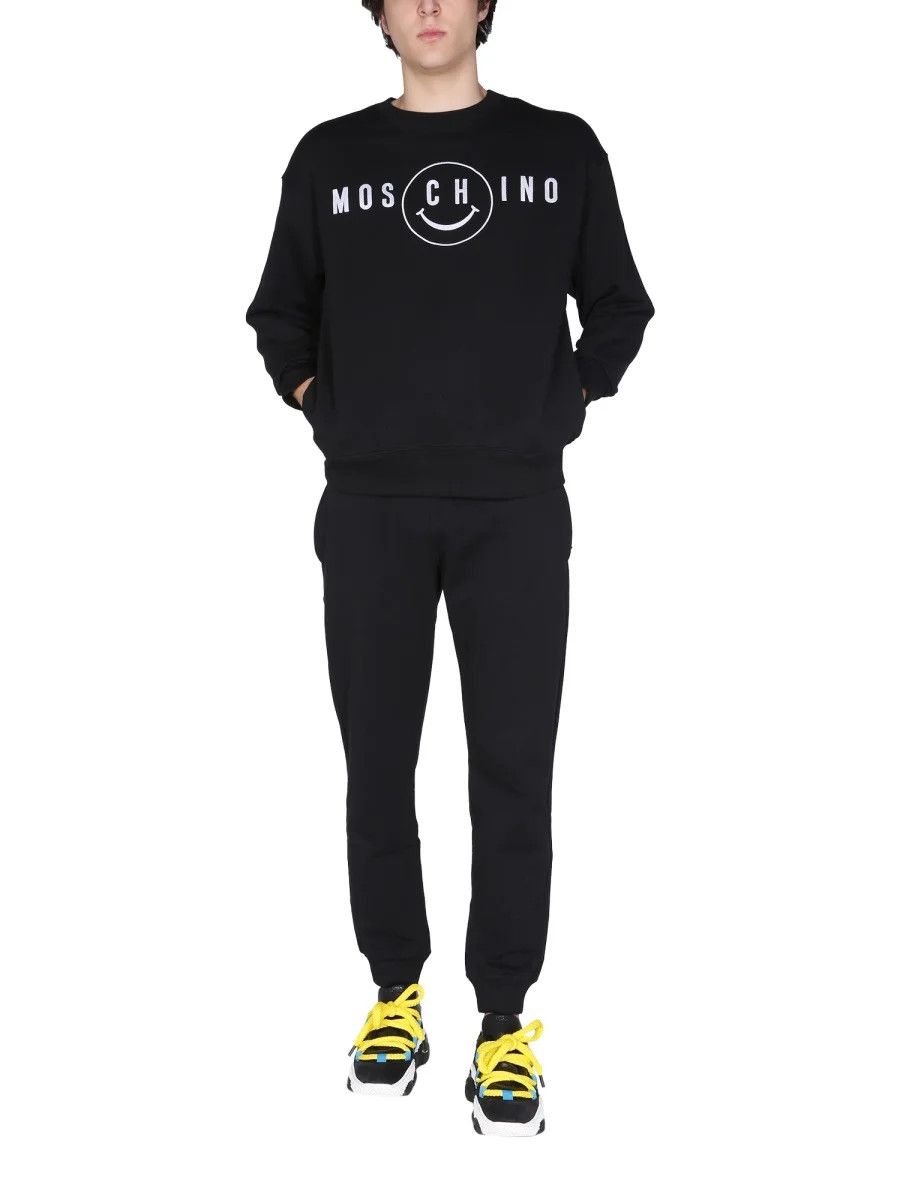 Moschino o1y0225 Logo Crewneck Sweatshirt in Black Size US S / EU 44-46 / 1 - 4 Thumbnail