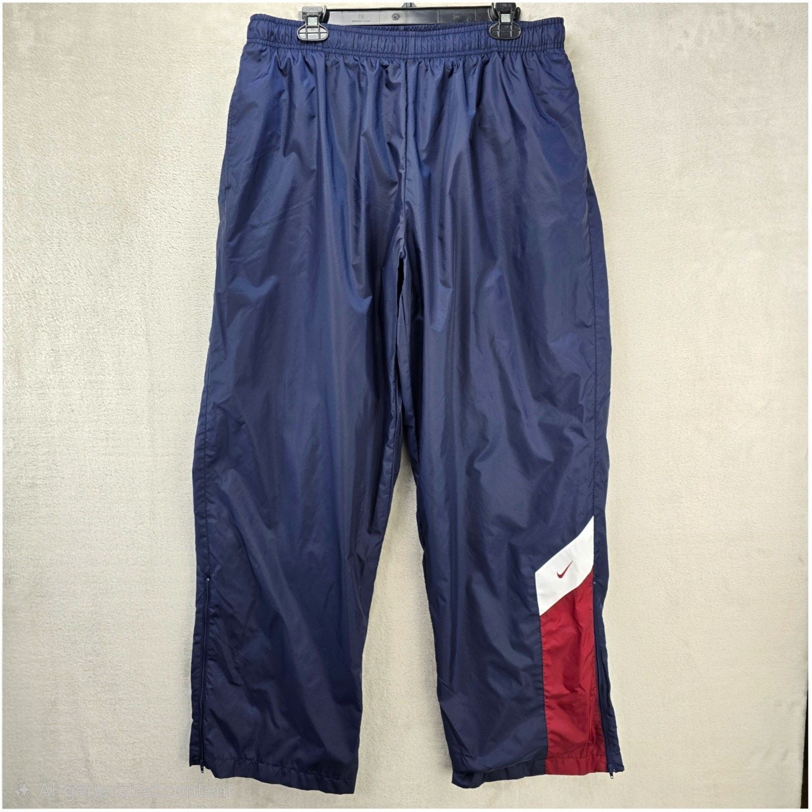 Nike Vintage Nike Windbreaker Track Pants Mens XL Blue Lined 90s Size US 34 / EU 50 - 1 Thumbnail