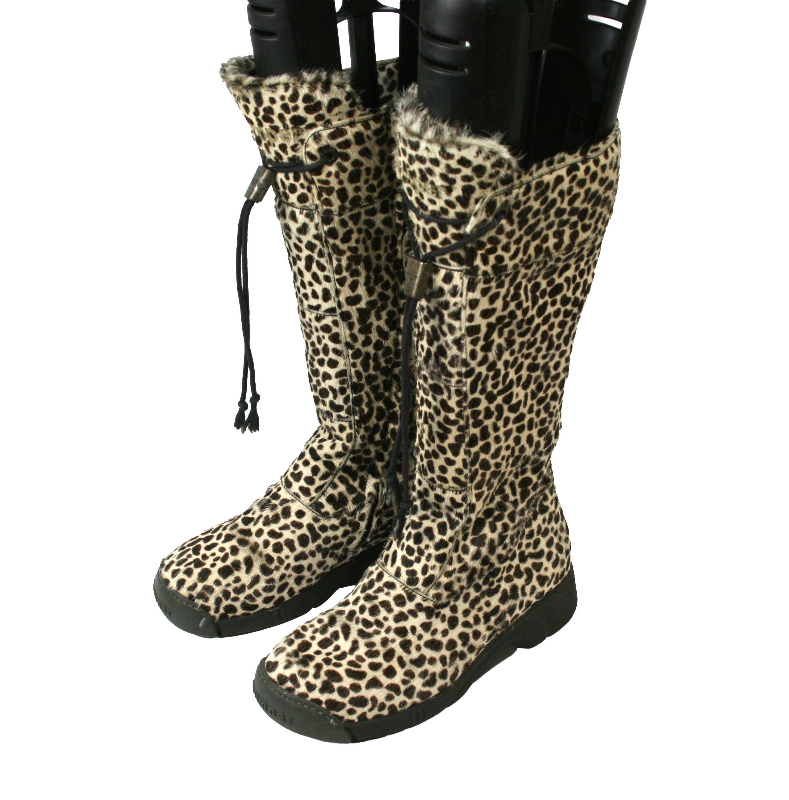 Japanese Brand Bumper Leopard Y2K Knee High Fur Hair Boots Size US 5 / IT 35 - 2 Thumbnail