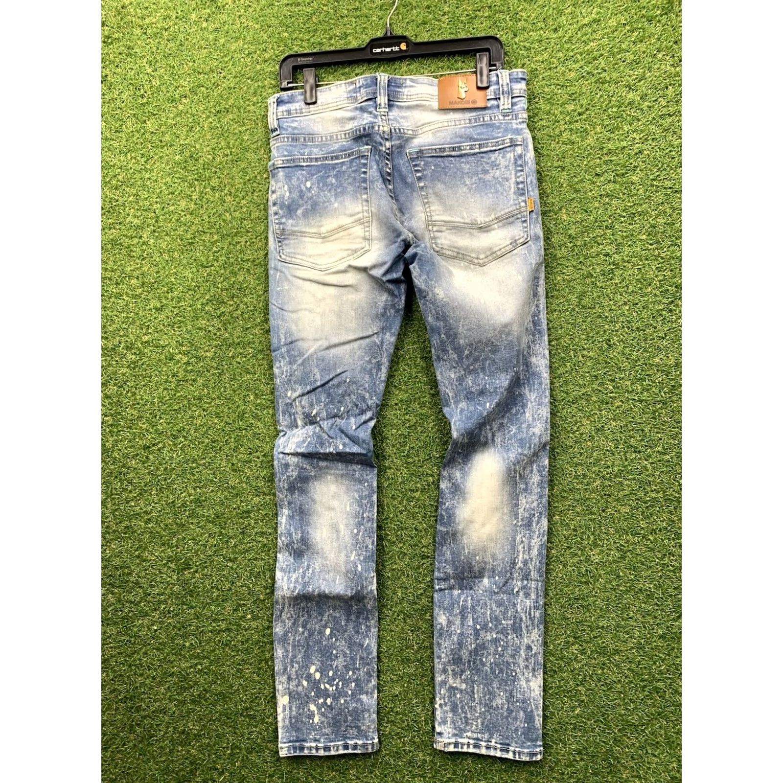 Noah Unbranded Jeans M1967 MAKOBI Mens 30x32 Black Distressed 3D 90s Vintage Casual Straight 5-Pocket Denim Cotton Blend Regular Mens Size US 30 / EU 46 - 2 Thumbnail