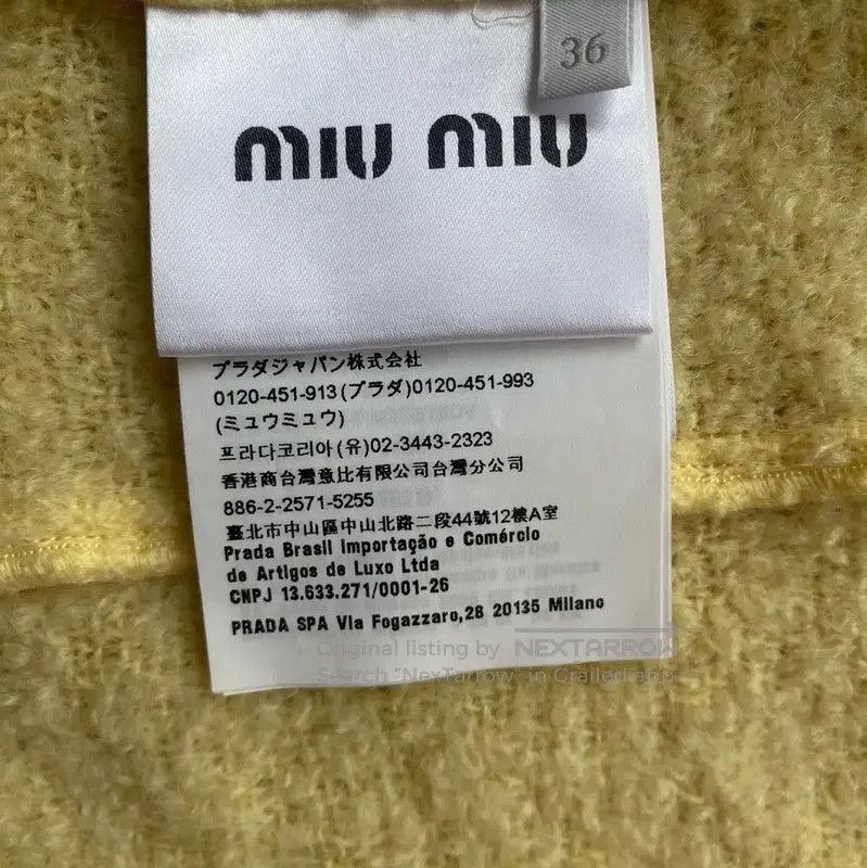 Miu Miu Miu Miu Yellow Wool Cardigan with Logo . Size XS / US 0-2 / IT 36-38 - 7 Thumbnail