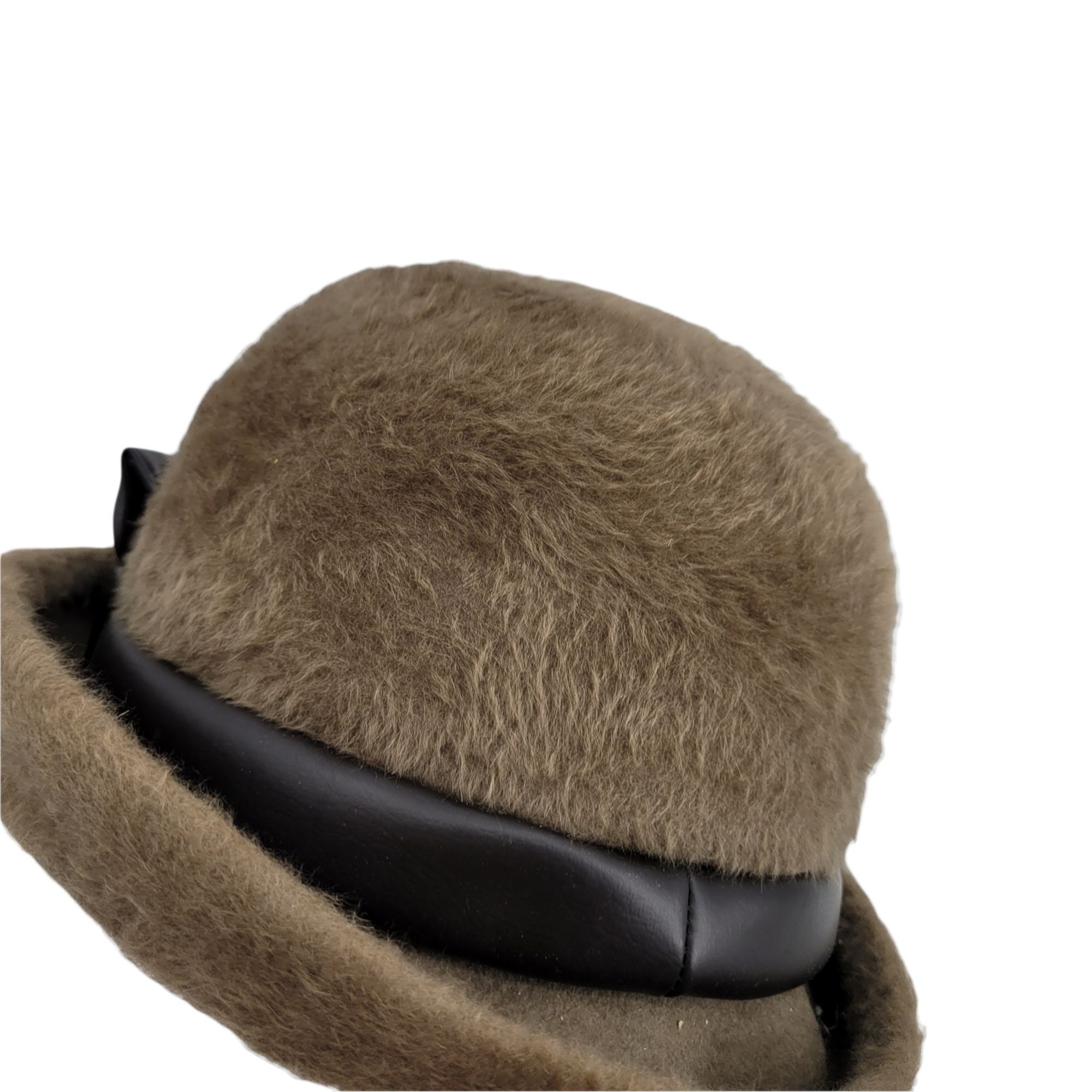 Vintage 60's Mr. John Sophisticate Mystere Brown Fuzzy Cloche Hat Fa Size ONE SIZE - 13 Thumbnail
