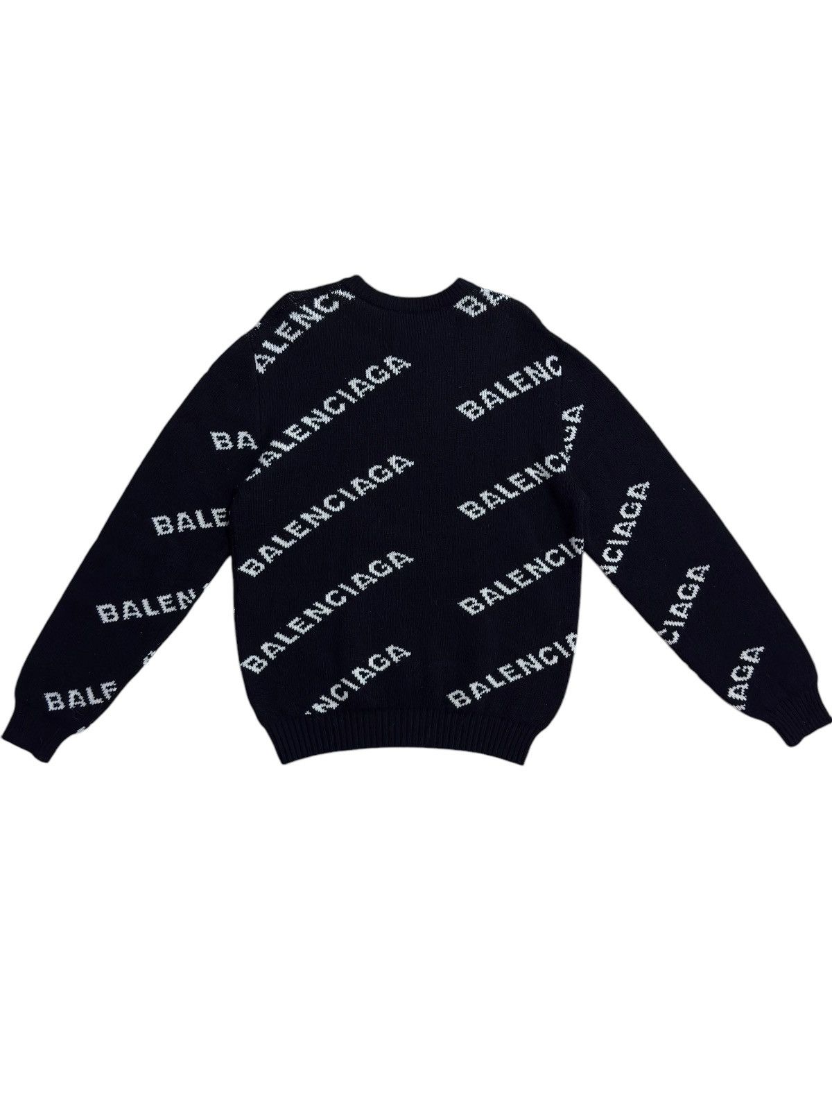 Balenciaga Balenciaga All-Over Logo Wool Knitted Sweater Size US M / EU 48-50 / 2 - 4 Thumbnail