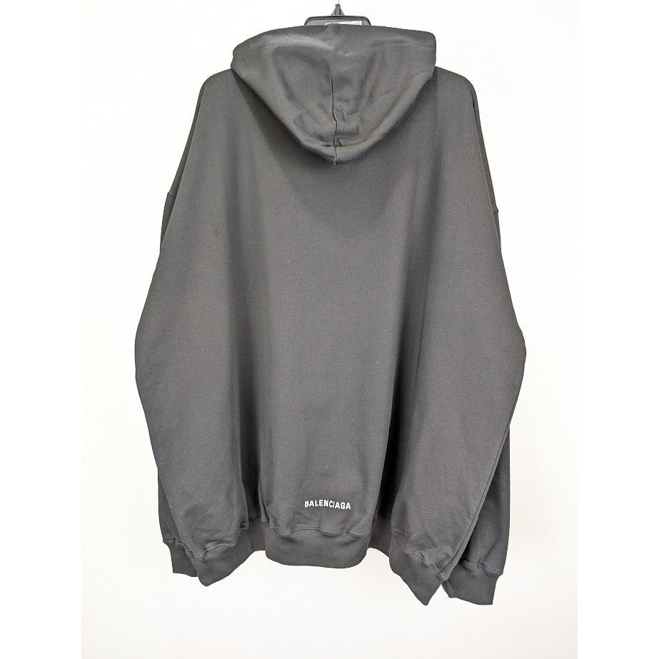 Balenciaga o1rshd1 Moll Bouclet Large Fit Hoodie in Black/White Size US S / EU 44-46 / 1 - 8 Thumbnail