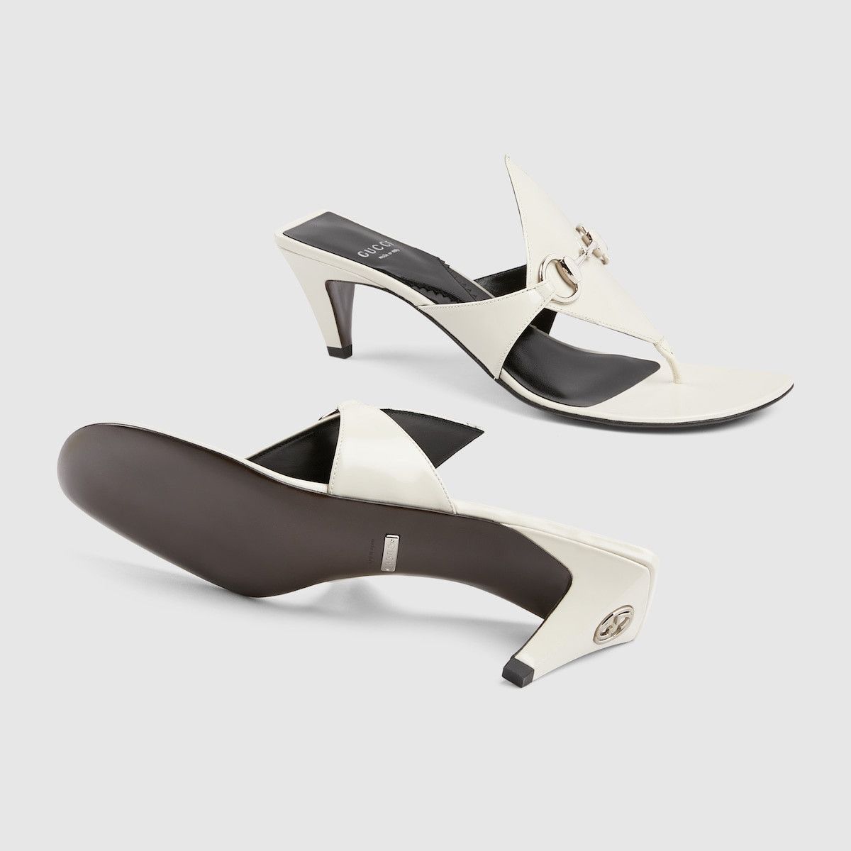 Gucci o1s1wg110125 Thong Sandals With Horsebit in White Size US 11.5 / IT 41.5 - 5 Thumbnail