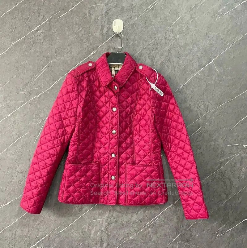 Burberry Burberry Quilted Red Cotton Women's Jacket. Size M / US 6-8 / IT 42-44 - 1 Thumbnail