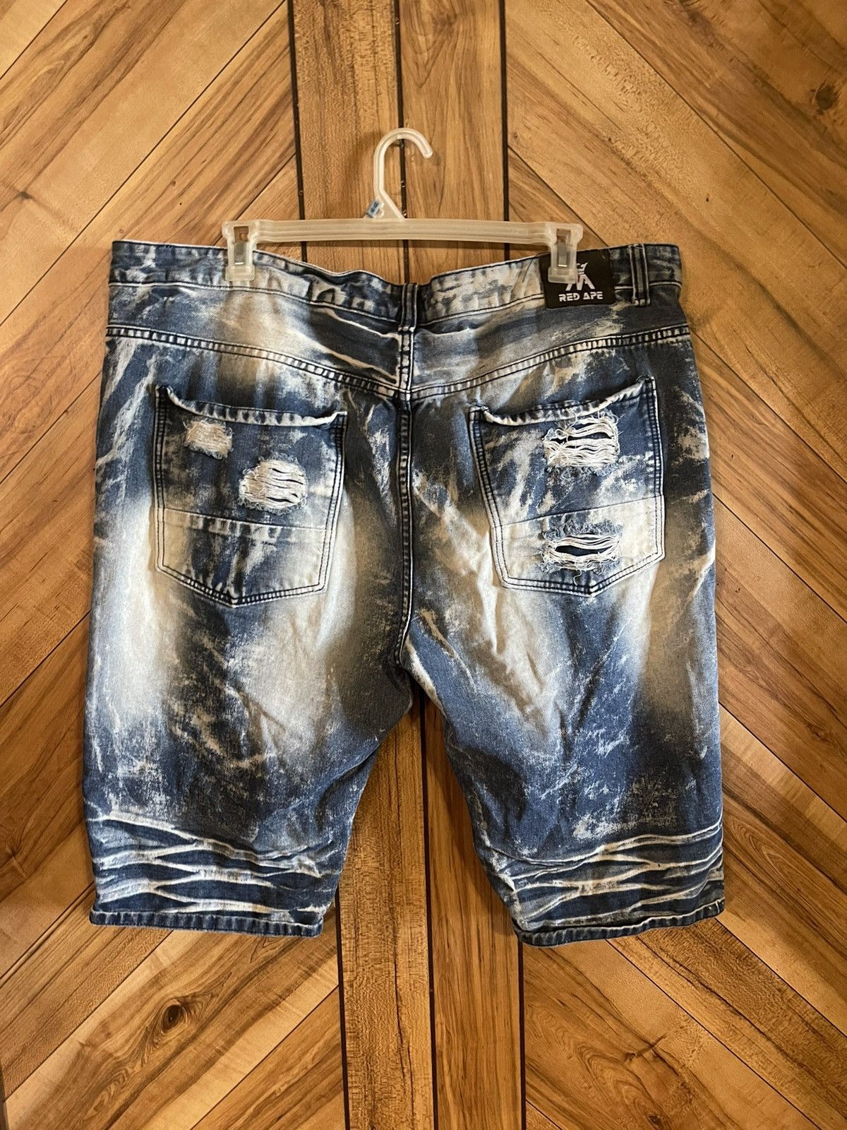 Other Red Ape Mens Big & Tall 46 Acid Wash Distressed Denim Shorts Size US 44 / EU 60 - 8 Thumbnail