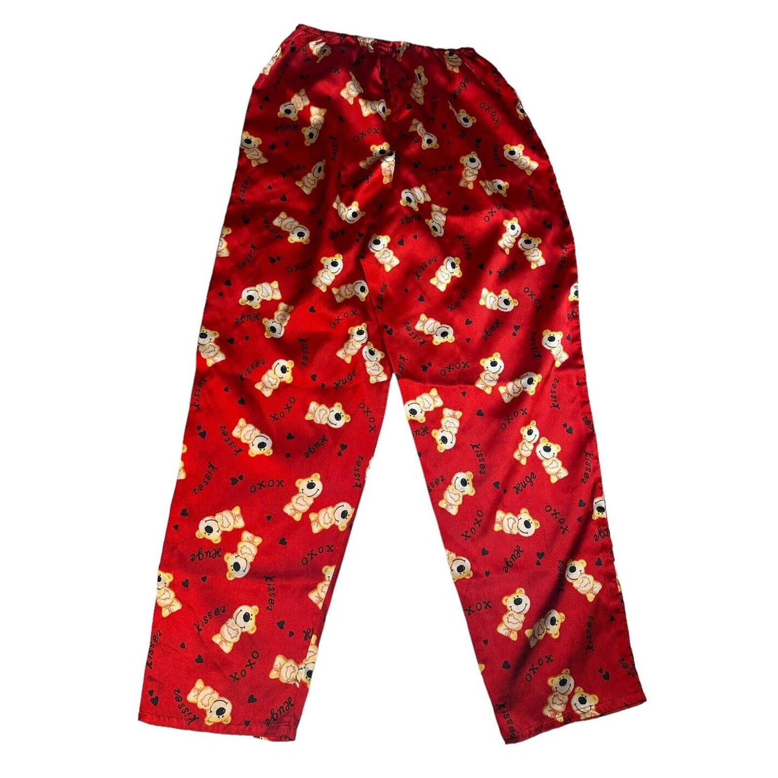 Other Fashion Bug Red Teddy Bear Satiny Pajama Set 90s Y2K Sz S Size ONE SIZE - 2 Thumbnail