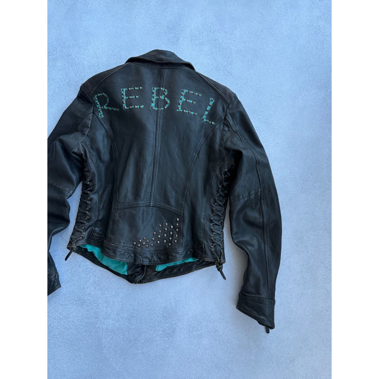 Vintage VTG Freaky Nation Rebel Biker Woman Leather Jacket Size L / US 10 / IT 46 - 13 Thumbnail