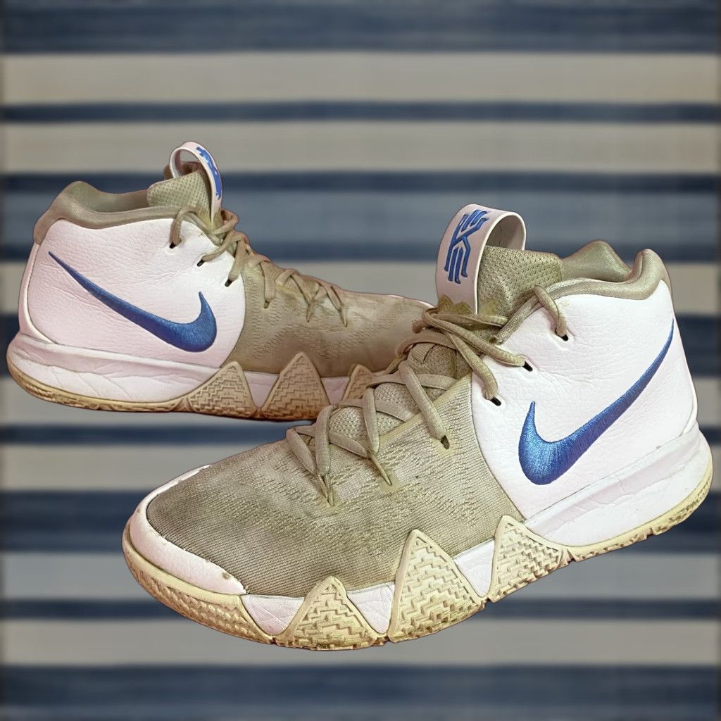 Nike VINTAGE Nike ID Kyrie AR3867-994 White Blue UNC Basketball Custom Sneakers Mens Size 8.5 Size US 8 / EU 41 - 1 Thumbnail