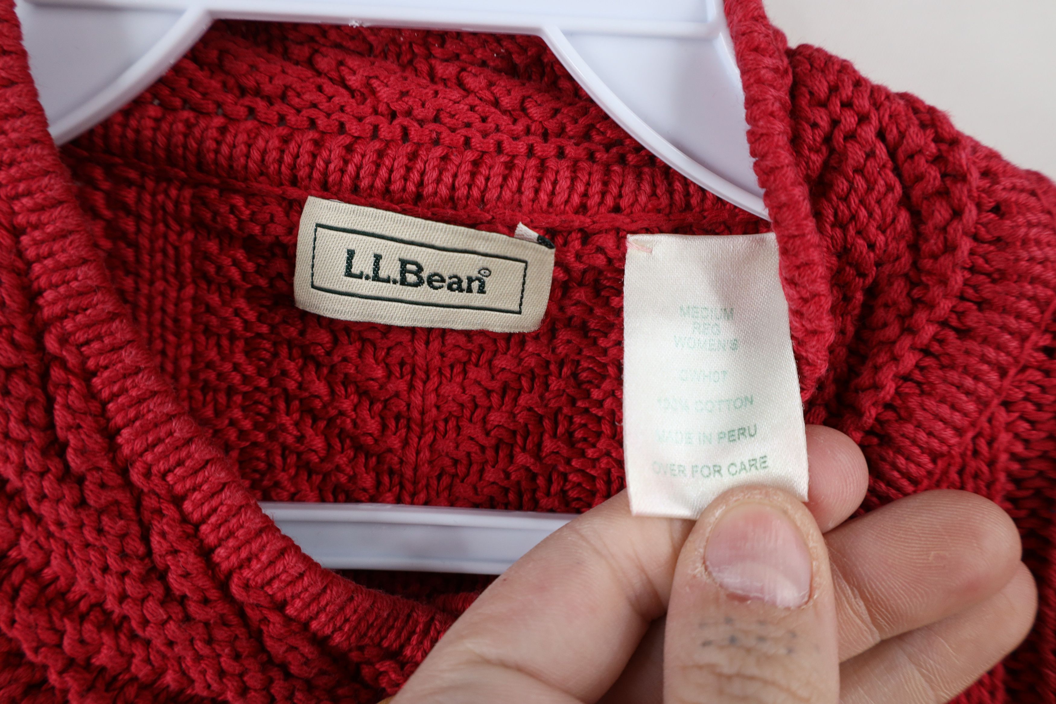 L.L. Bean × Vintage Vintage 90s LL Bean Snowflake Cable Knit Cardigan Sweater Size L / US 10 / IT 46 - 7 Thumbnail