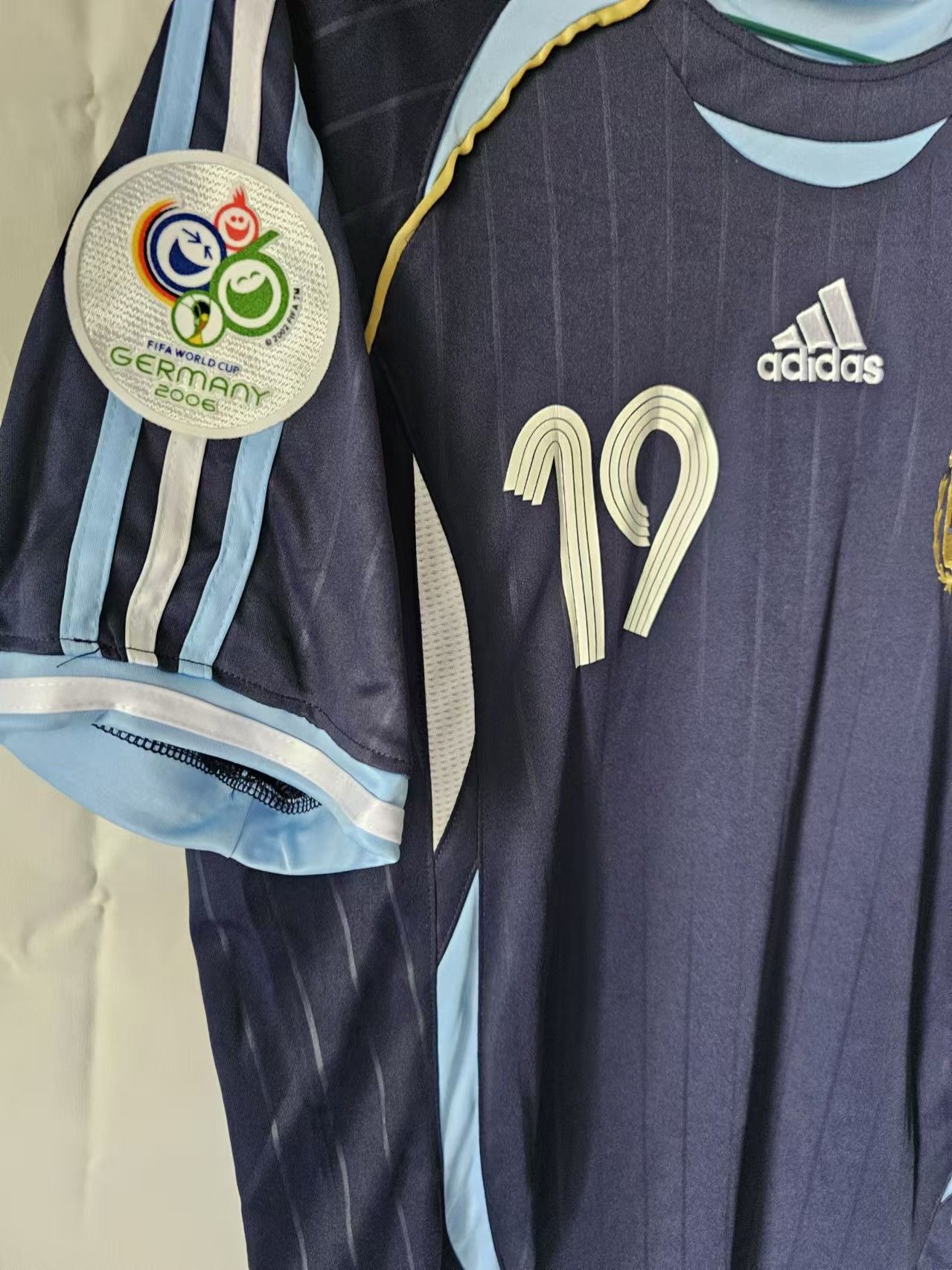 2006 World Cup Argentina #19 Messi Jersey Away