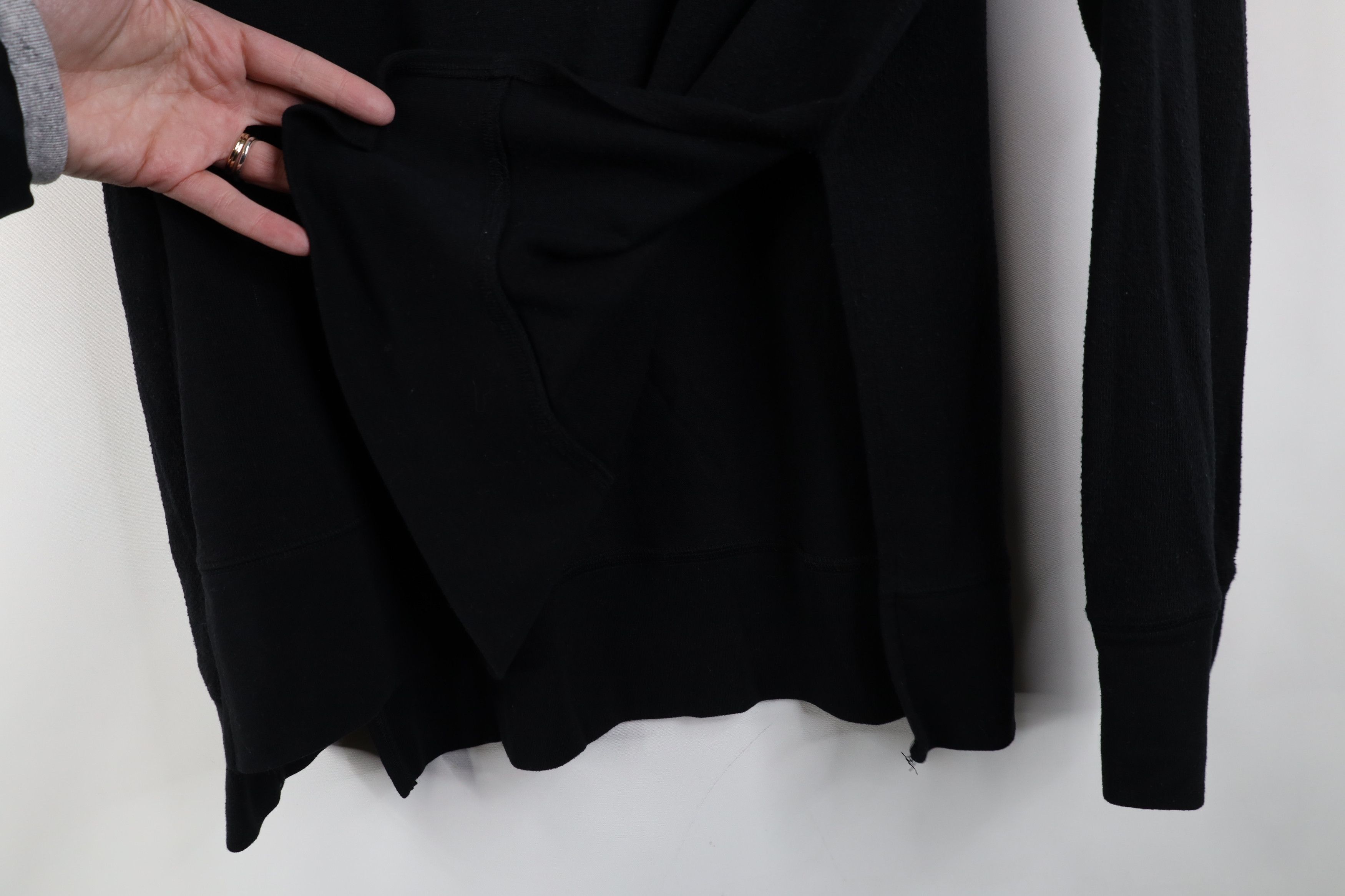 Alo Alo Yoga Ribbed Knit Long Sleeve T-Shirt Black Stretch Size L / US 10 / IT 46 - 8 Thumbnail