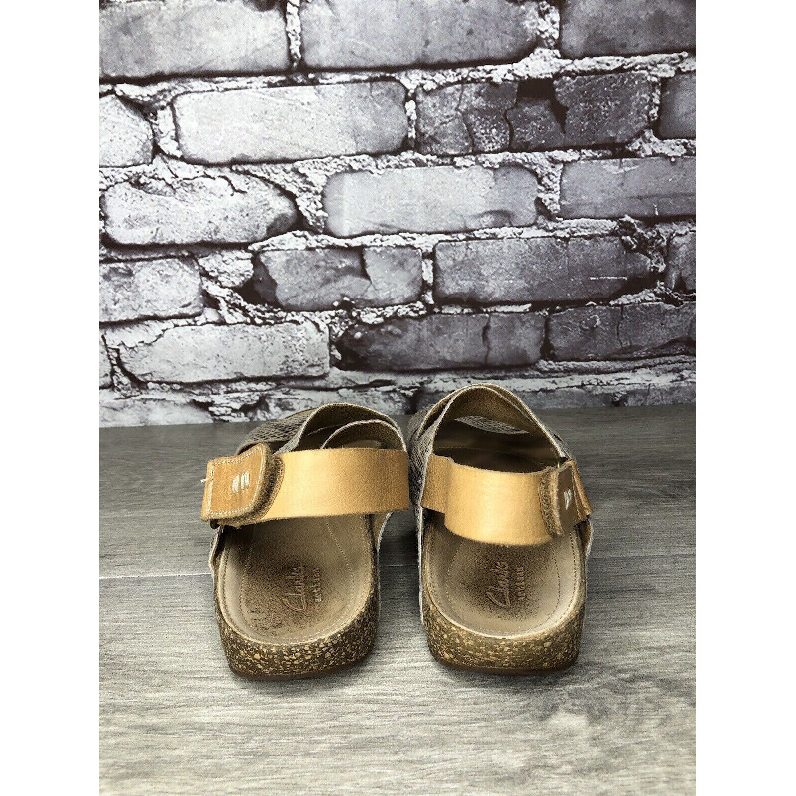 Clarks Clarks Artisan Taupe Snake Skin Print Ankle Strap Cork Wedge Size US 7.5 / IT 37.5 - 4 Thumbnail