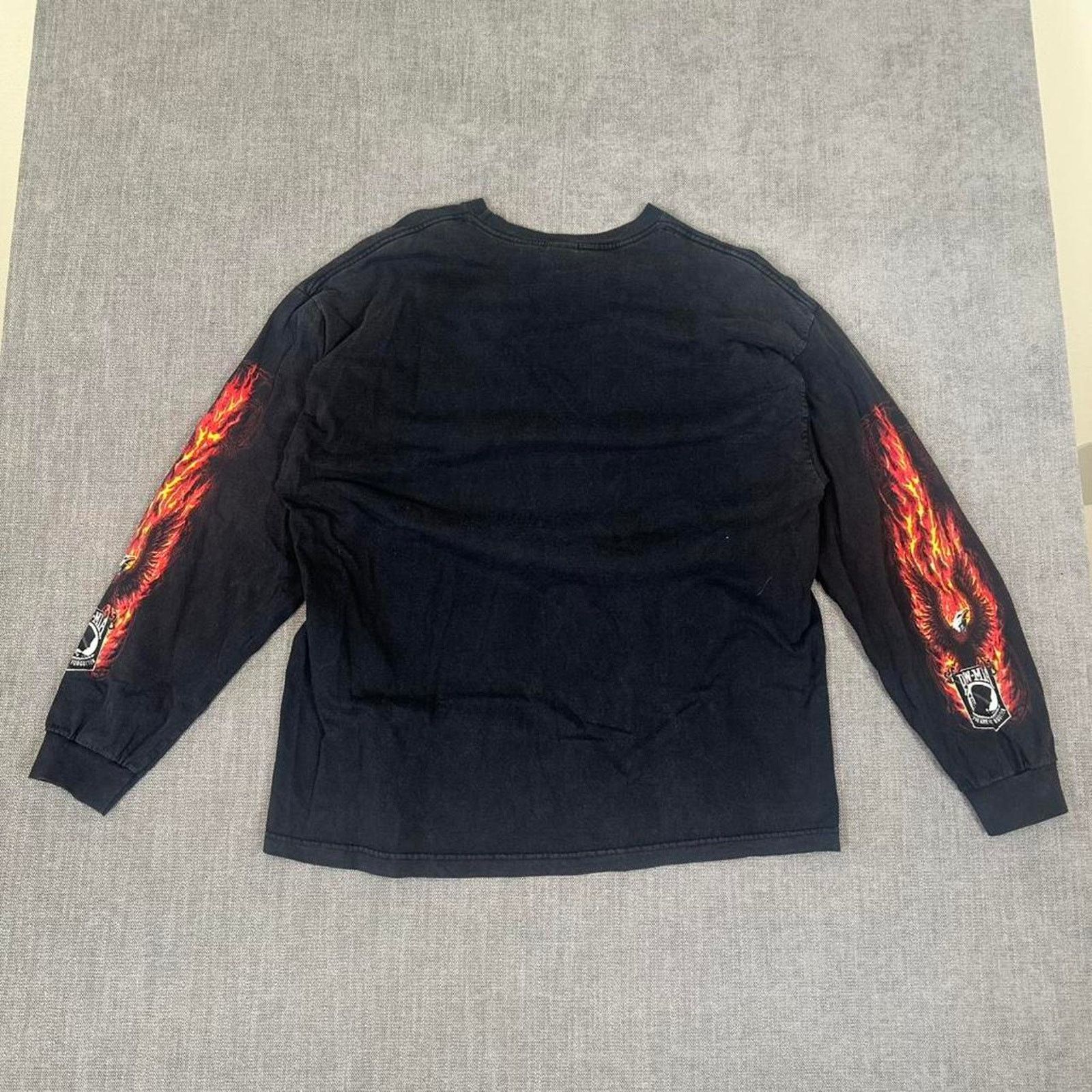 Other Y2K Biker flame long sleeve faded Black T-shirt Size US XXL / EU 58 / 5 - 4 Thumbnail
