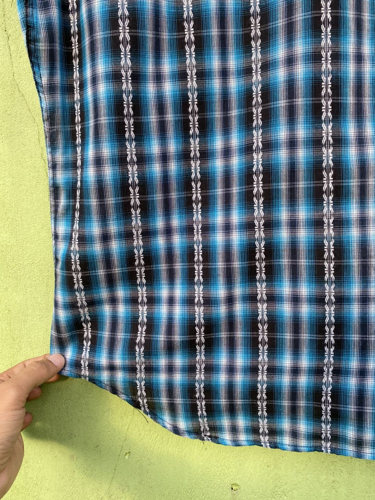 Mind Games Mind Games Vintage Mad Season Blue Plaid Short Sleeve Shirt Size US XL / EU 56 / 4 - 12 Thumbnail