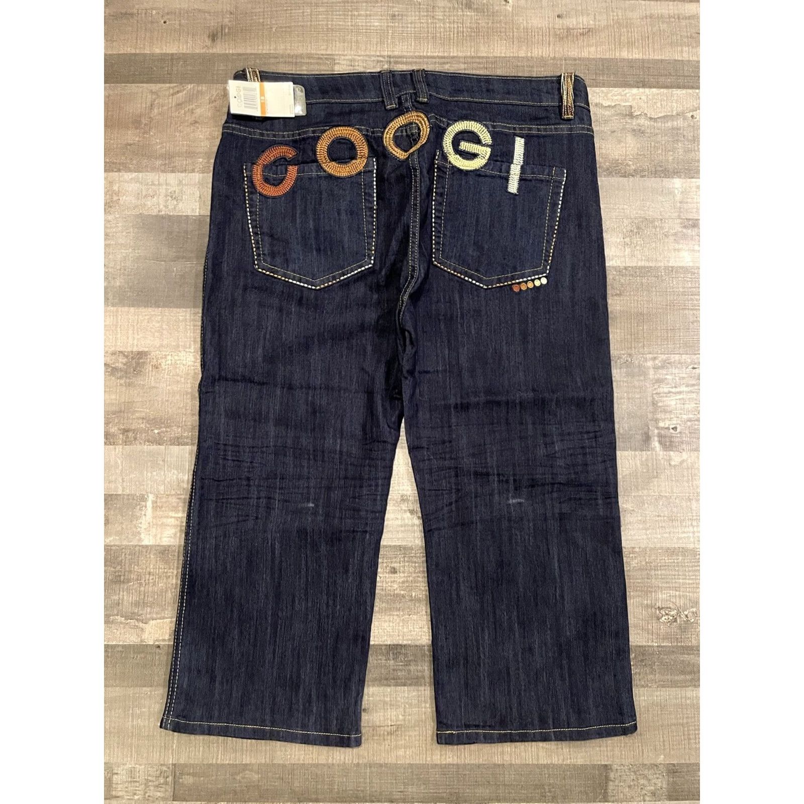 Coogi COOGI Jeans Skinny Hip Hop Embroidered Rainbow Colorful Spellout NWT Size 18 Women Blue 32x20 F200 Size 40" / US 18 - 2 Thumbnail
