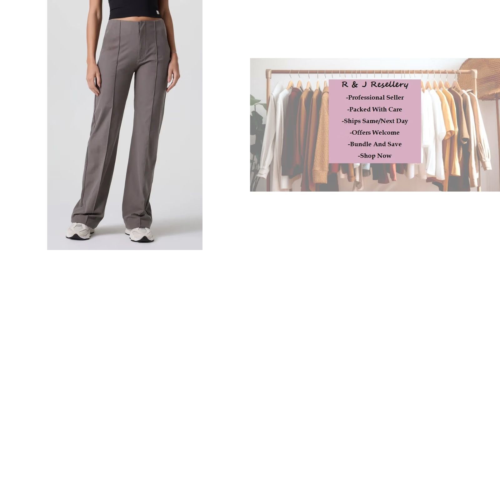 Vuori Vuori Pants Wide-Leg XL Regular Chia Brown 30" Inseam Zip Logo Pockets Machine Washable Knit 100% Polyester Women’s Vintage? No Size 40" / US 18 - 8 Thumbnail