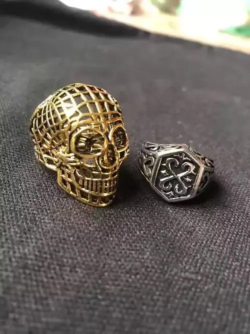 Jewelry × Vintage Retro Gothic Skull Rings Size ONE SIZE - 2 Thumbnail