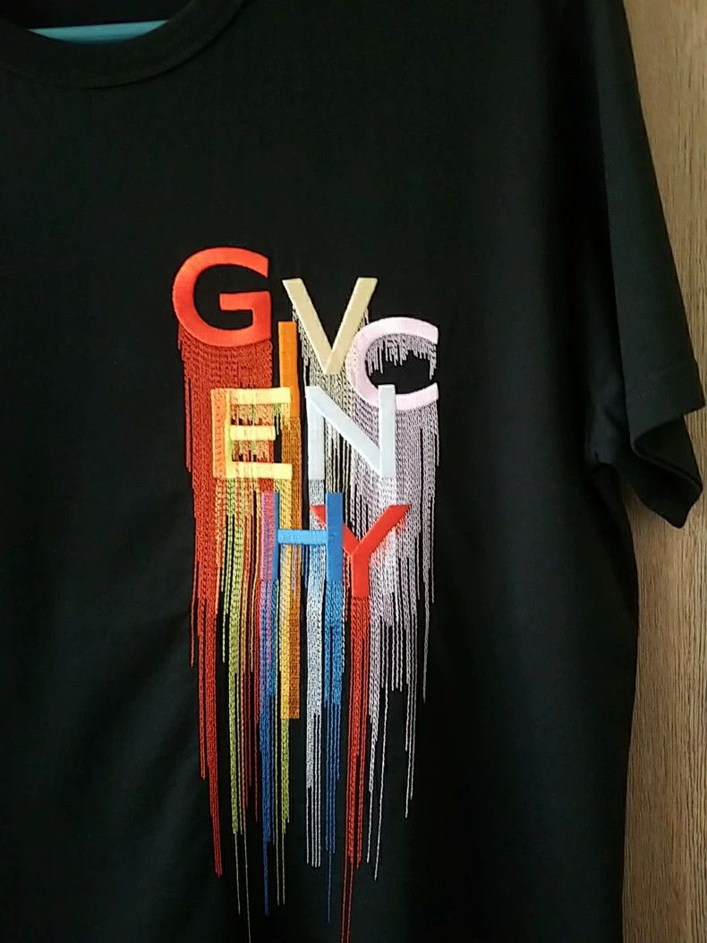 Givenchy Givenchy Embroidered Rainbow Fringe T-Shirt, Size M Size US M / EU 48-50 / 2 - 2 Thumbnail