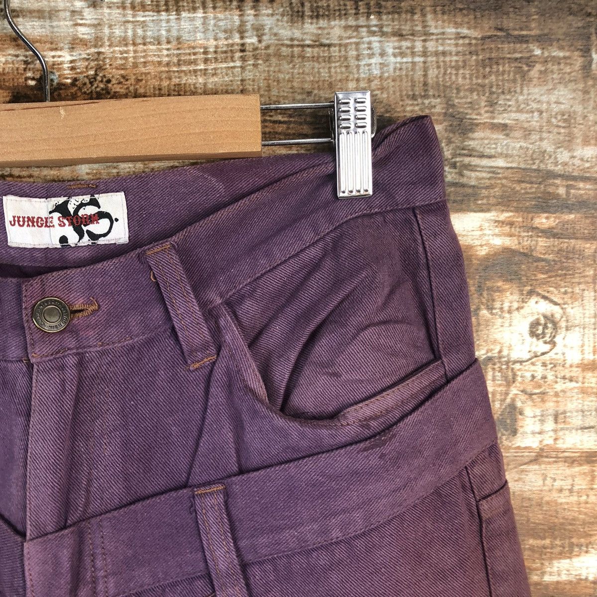 Japanese Brand DL Jungle Strom double waist rapper Purple Cargo Pants #C743 Size US 30 / EU 46 - 8 Thumbnail