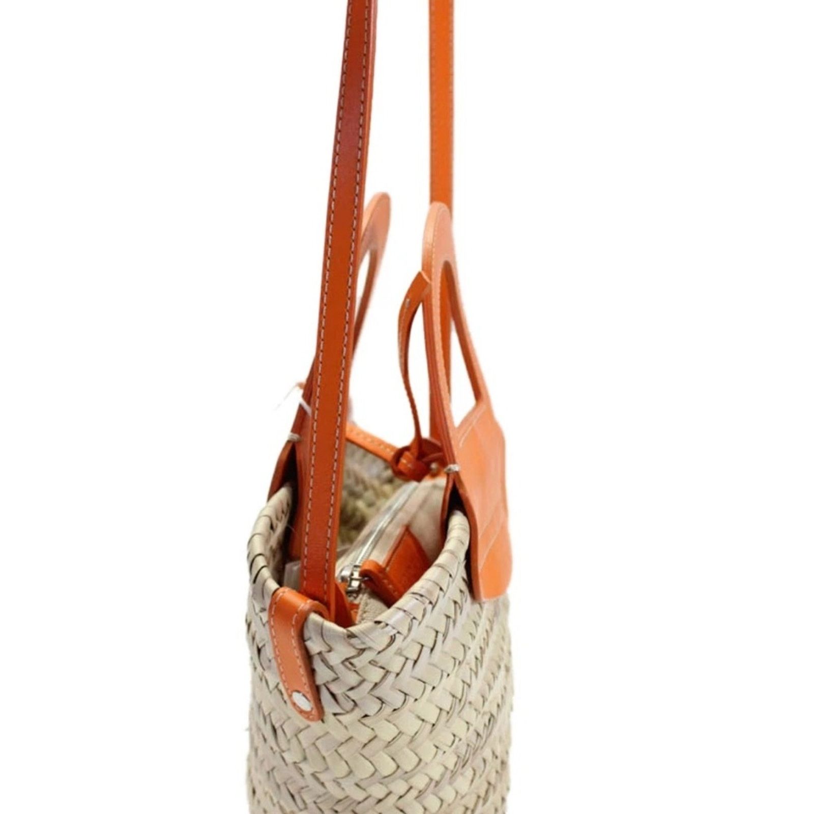 Hereu Hereu Mini Cabas Straw Tote Tangerine NWT Size ONE SIZE - 6 Thumbnail