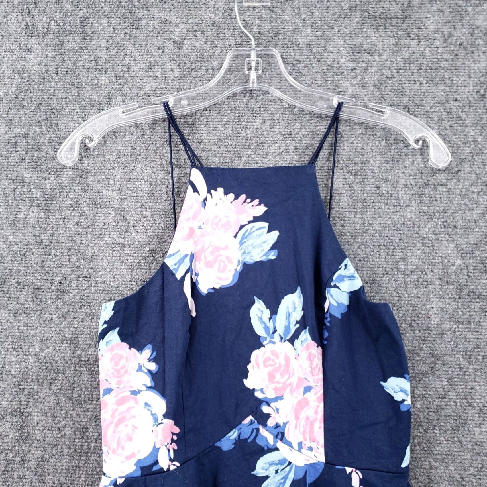 Vintage Charlotte Russe Dress Womens S Small Blue A-Line Floral Sleeveless Cotton Short Size 28" / US 6 / IT 42 - 2 Thumbnail