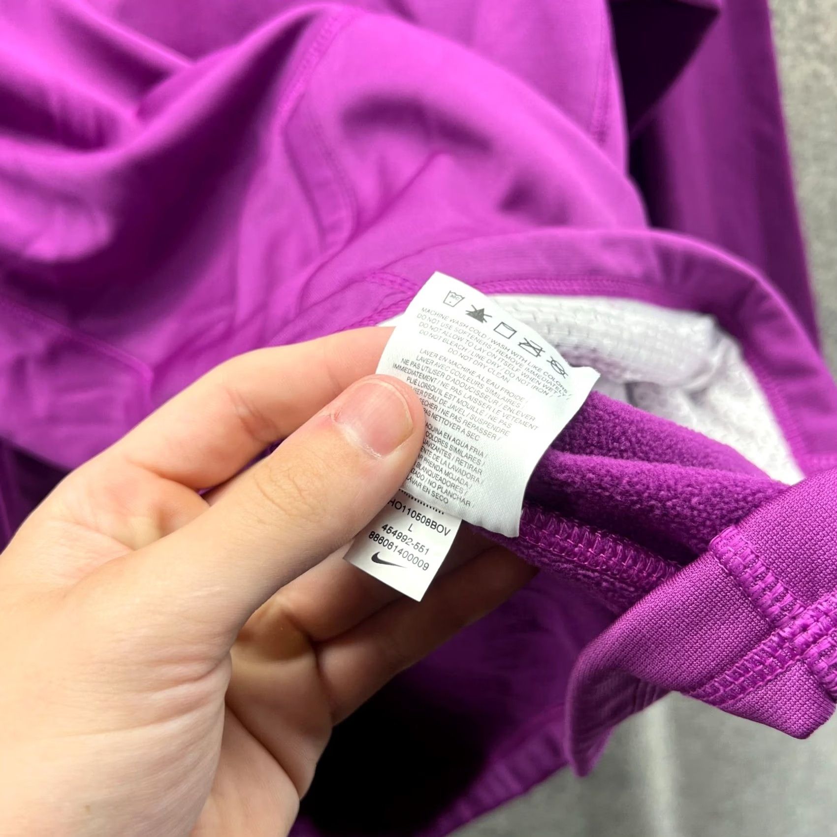Nike Nike Hoodie Mens Large Purple Big Swoosh Pullover Fleece Therma Sweater Jacket Size US L / EU 52-54 / 3 - 4 Thumbnail