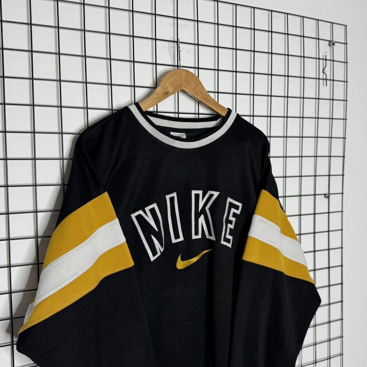 Nike Nike Black Vintage 90s Spellout Retro Size US XL / EU 56 / 4 - 3 Thumbnail