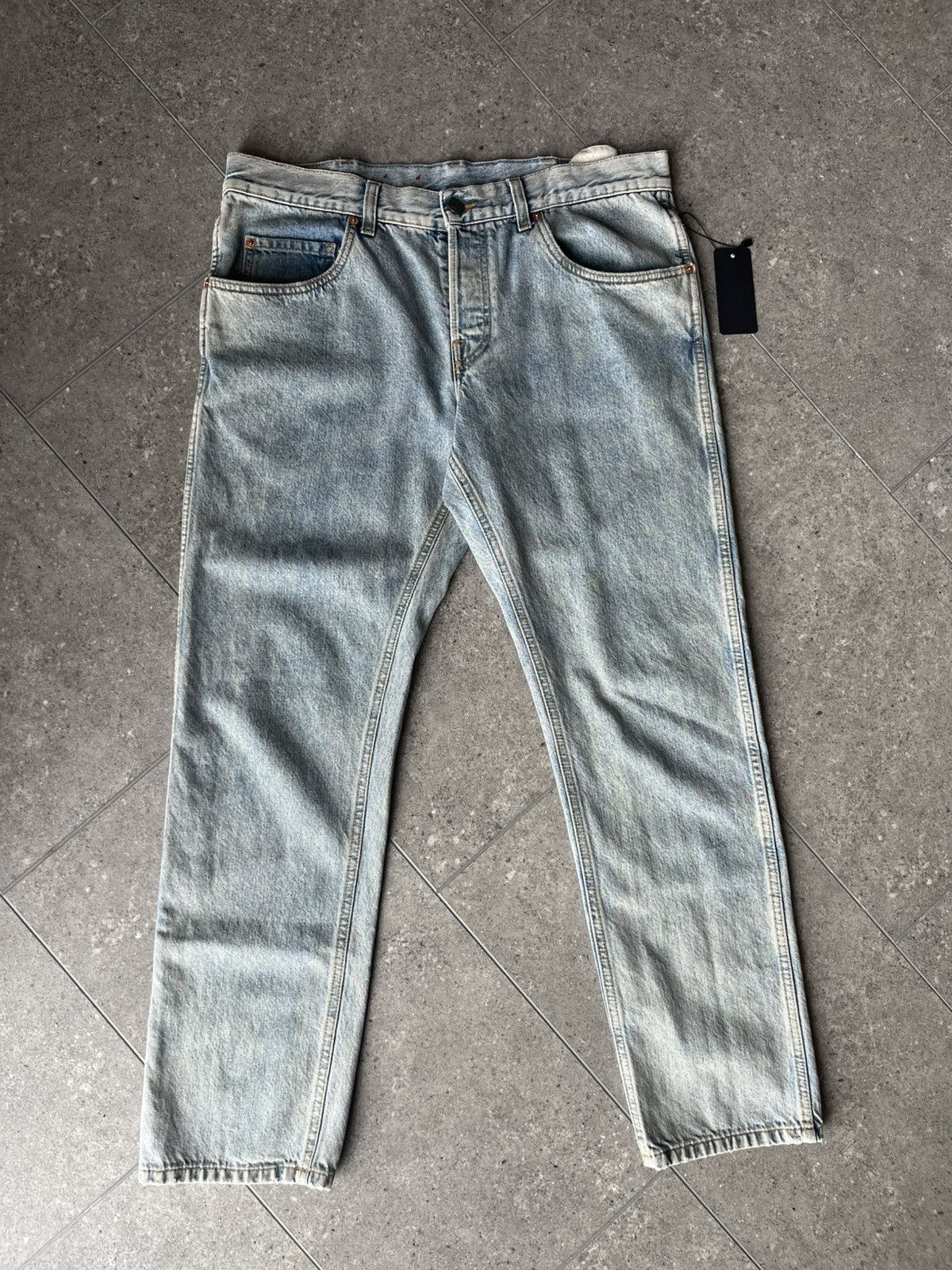Gucci GUCCI CROPPED PRINTED WASHED DENIM PANTS SIZE 36 Size US 36 / EU 52 - 1 Thumbnail