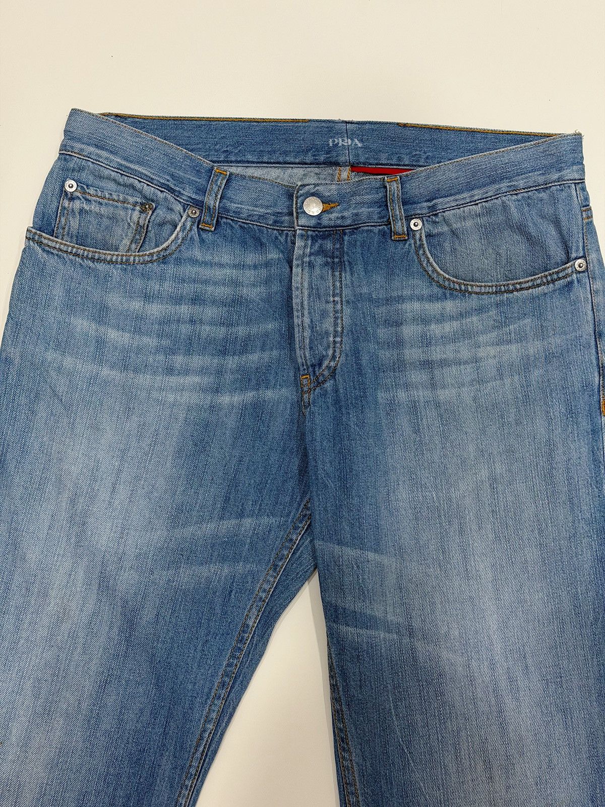 Prada PRADA SS 2008 Flared Distressed Blue Denim Jeans Pants Logo Size US 34 / EU 50 - 5 Thumbnail