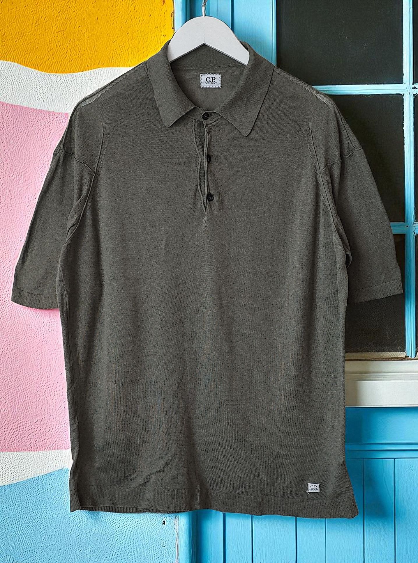 C.P. Company C.P. Company Knitted Colalr Khaki Polo Tshirt Size US XL / EU 56 / 4 - 1 Thumbnail