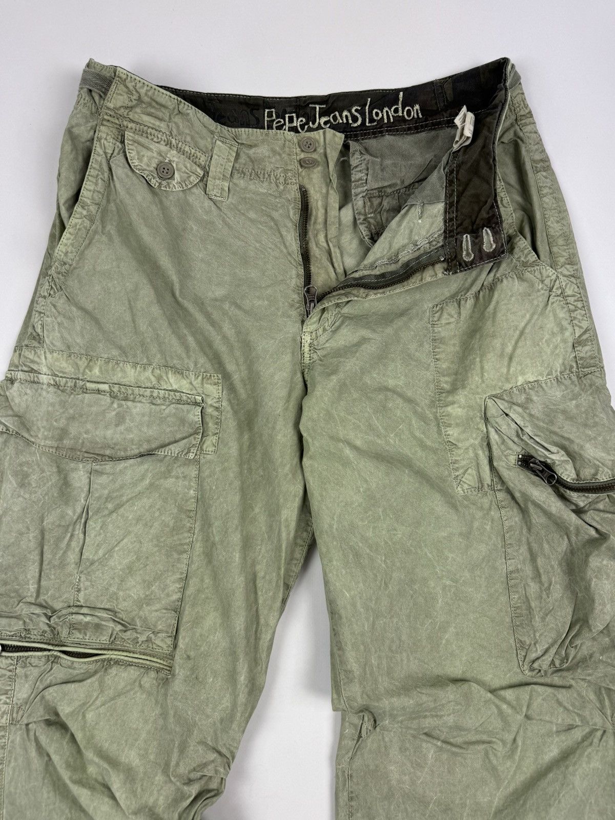 Pepe Jeans Pepe Jeans London Acid Washed Cargo Pants Size US 30 / EU 46 - 10 Thumbnail