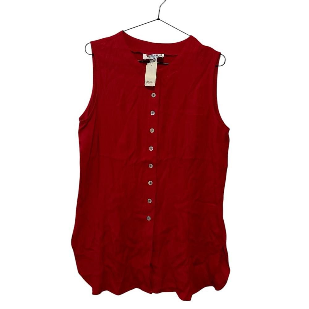 Other BNWT Red Sleeveless Button-Down Blouse - Size L Size L / US 10 / IT 46 - 1 Thumbnail