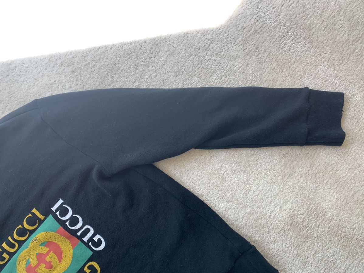 Gucci Black Distressed Gucci Logo Sweatshirt Size US L / EU 52-54 / 3 - 8 Thumbnail