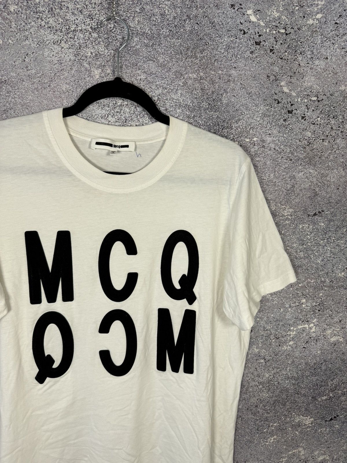 Alexander McQueen × MCQ McQ Alexander McQueen Big Mirror Logo White T-Shirt Large Size US L / EU 52-54 / 3 - 2 Thumbnail