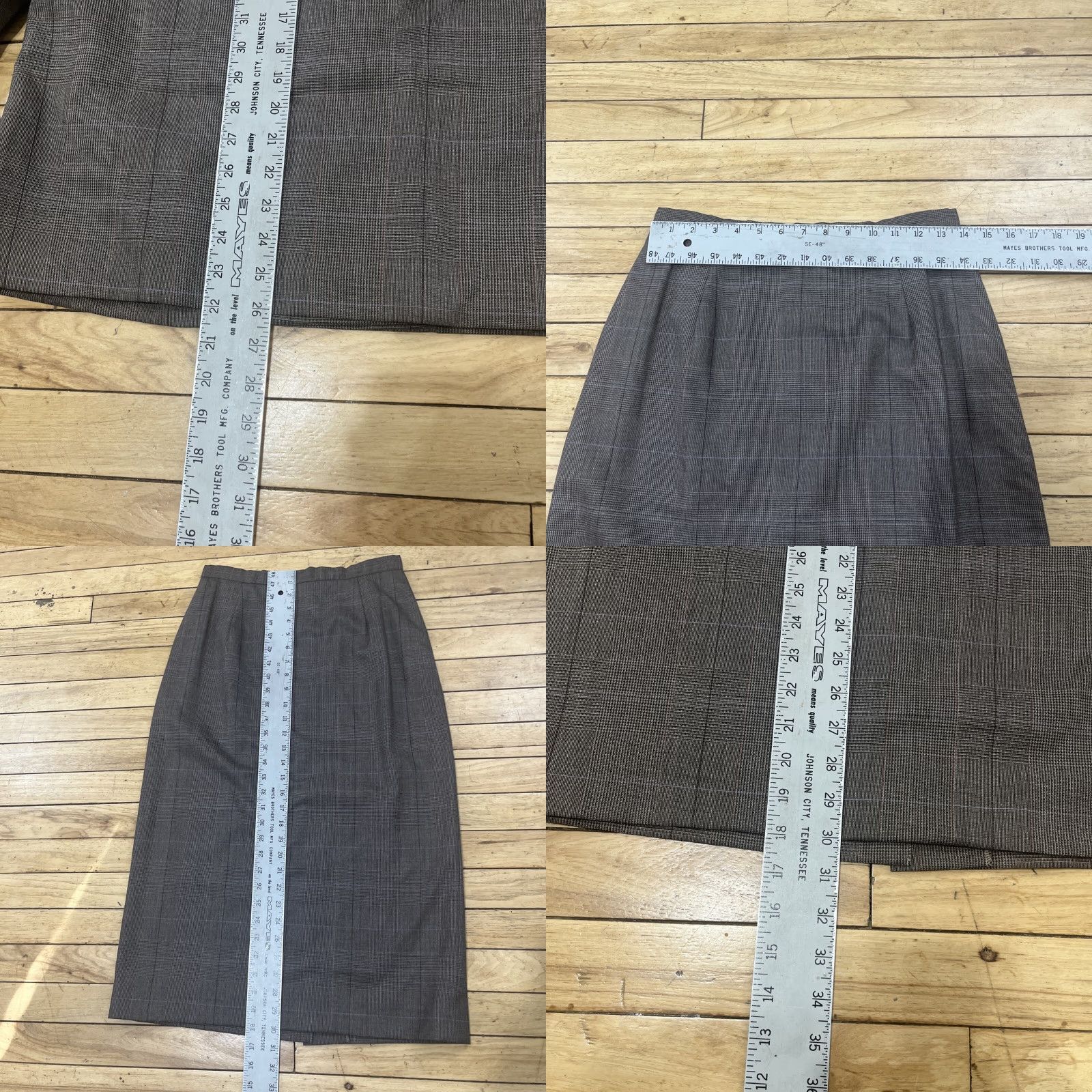 Ralph Lauren VINTAGE Ralph Lauren Skirt Suit Wool 10 Brown Gray Check Plaid Women’s 2-Piece Woolen Set Jacket and Skirt, 90s, Vintage, Classic, Business Womens Size 32" / US 10 / IT 46 - 10 Thumbnail