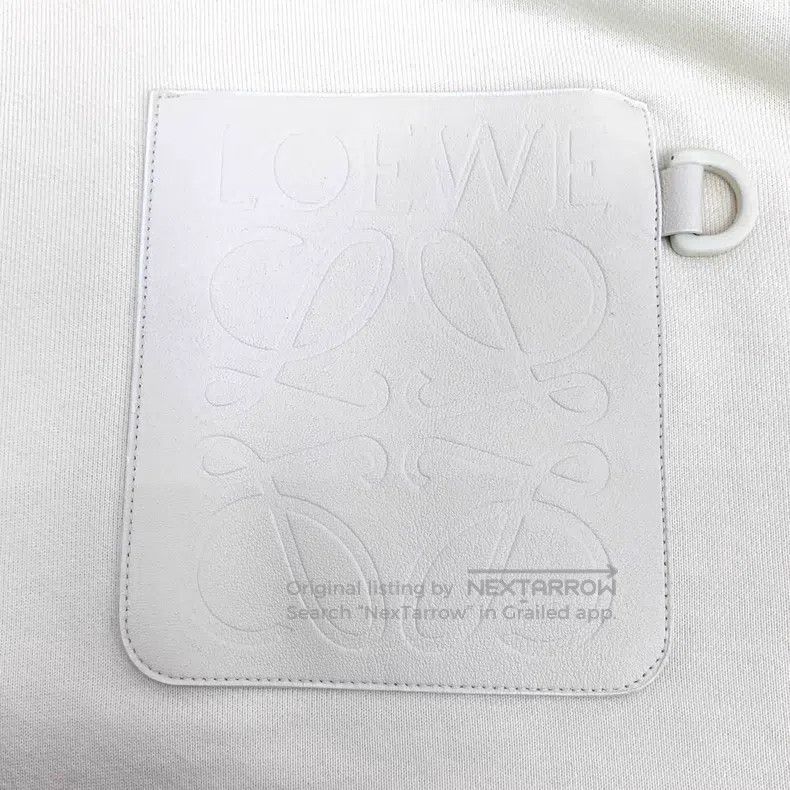 Loewe Loewe Beige logo embossed cotton hooded drawstring long-sl Size L / US 10 / IT 46 - 5 Thumbnail