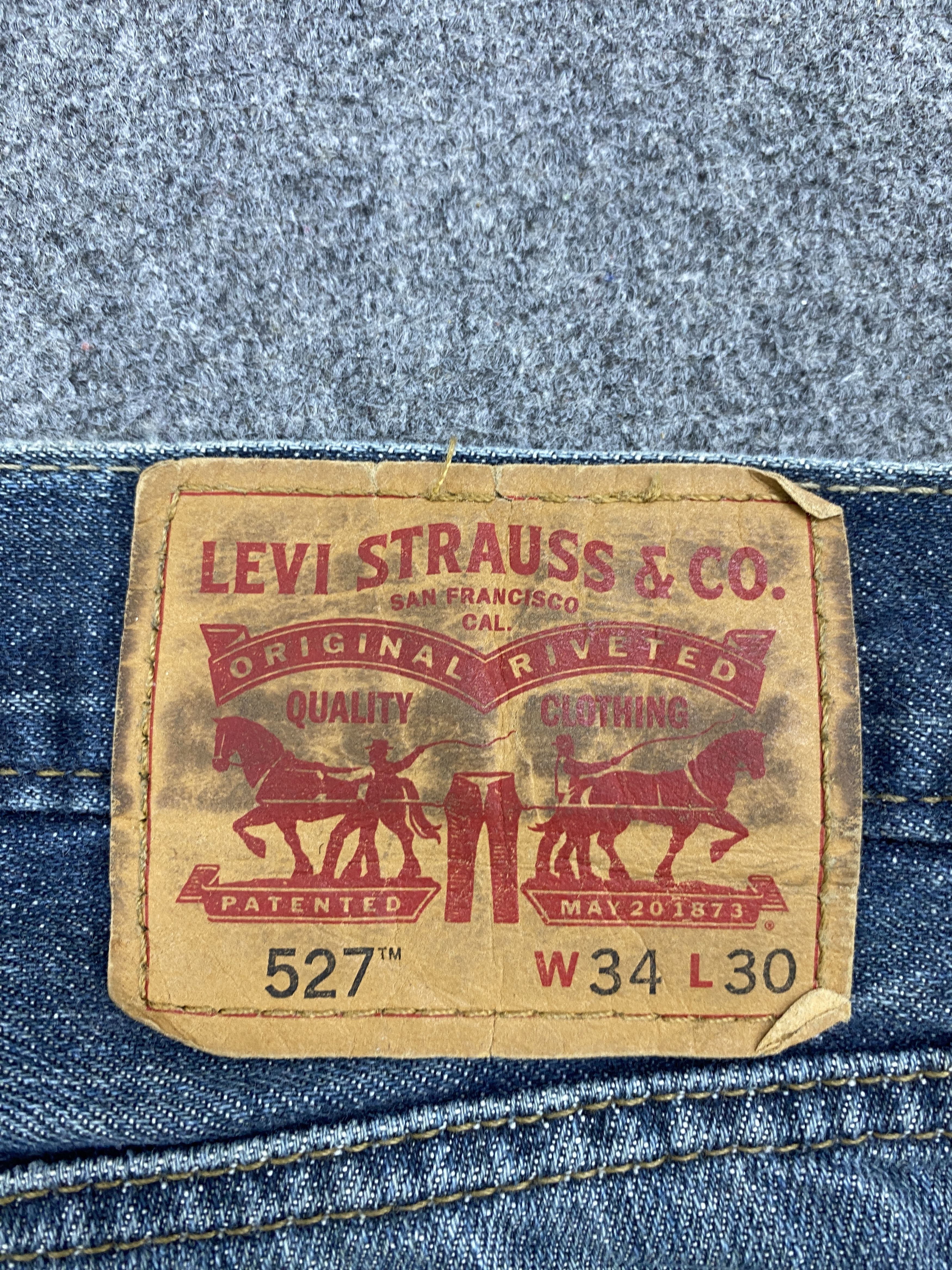 Levi's Vintage Distressed Levis 527 Flared Bootcut Blue Jeans S0045 Size US 35 - 5 Thumbnail