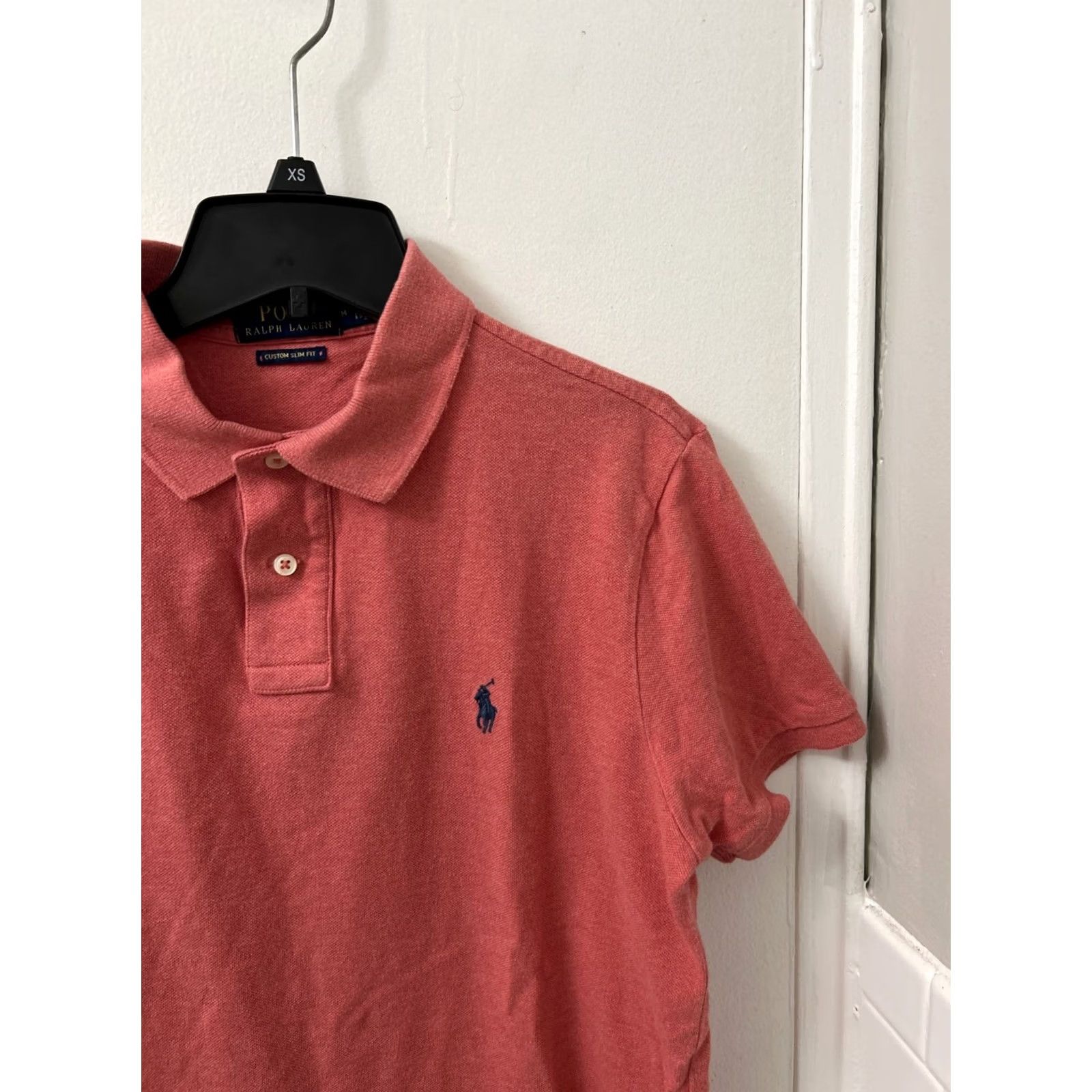 Polo Ralph Lauren Polo Ralph Lauren Shirt Mens Medium Pink Custom Slim Fit Short Sleeve Blue Pony Size US M / EU 48-50 / 2 - 4 Thumbnail