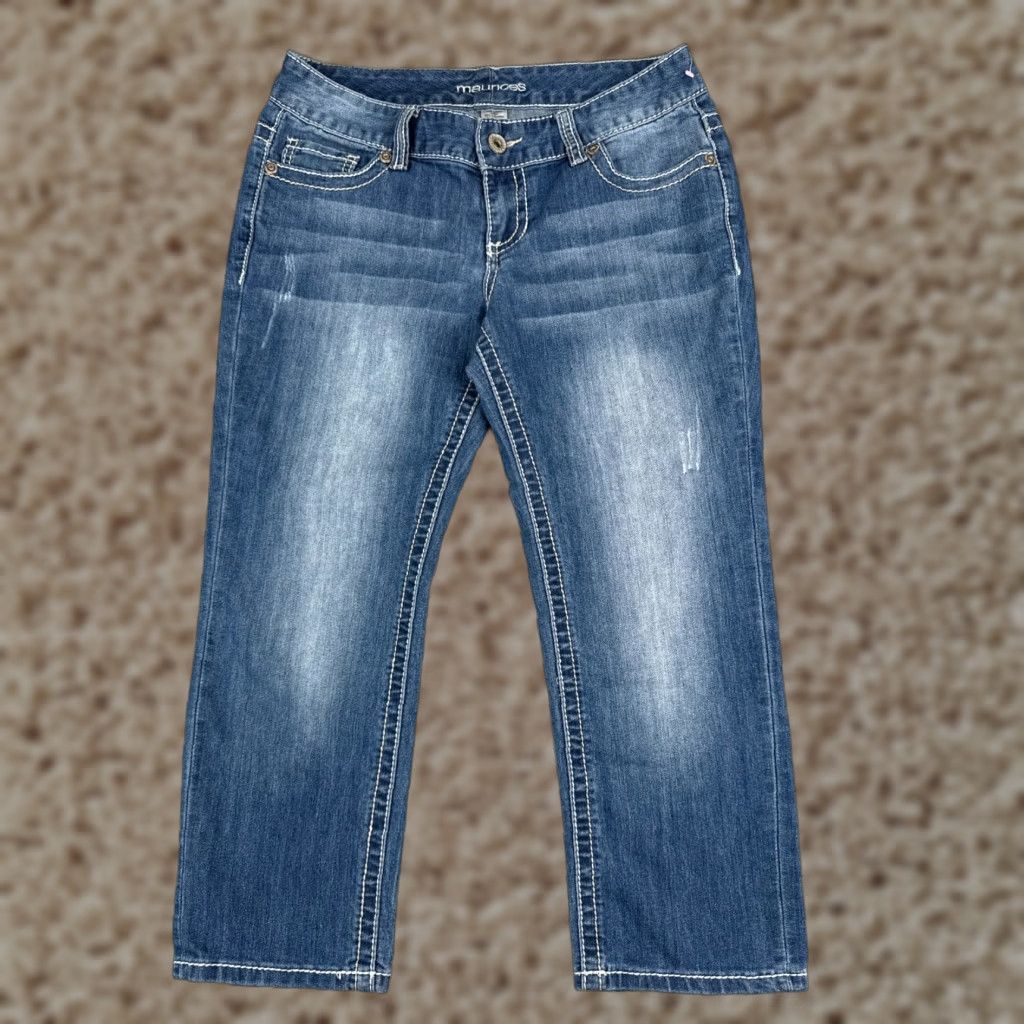 Vintage Maurices YMI Jeans Capri Blue Denim Cotton Blend Low Rise 29 Inseam 23 Womens Regular 6 29x23 Vintage No Size 27" / US 4 / IT 40 - 1 Thumbnail