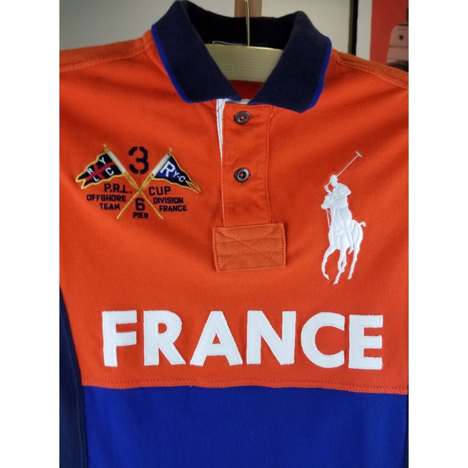 Polo Ralph Lauren VINTAGE RALPH LAUREN POLO SHIRT NAVY/ORANGE FRANCE POLO SHIRT SZ SMALL MEN T-SHIRT 18 INCH CROSS CHEST 28 INCH TOP TO BOTTOM 28 INCH SPRING SUMMER Size US S / EU 44-46 / 1 - 3 Thumbnail