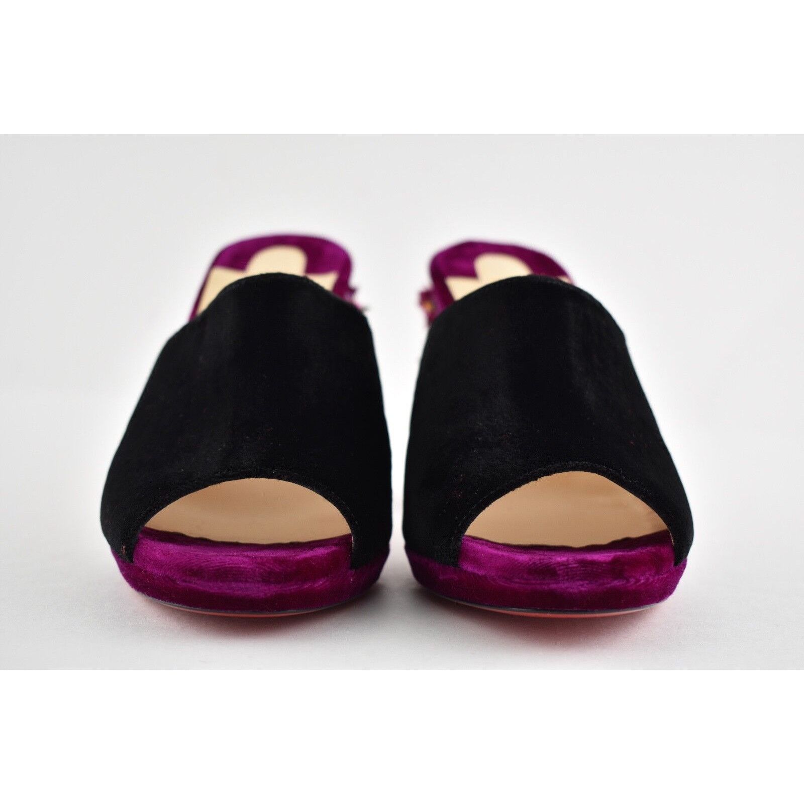 Christian Louboutin Donaflor 100 Black Velvet Figue Sandal Mule Heel Pump 36 Size US 6 / IT 36 - 6 Thumbnail