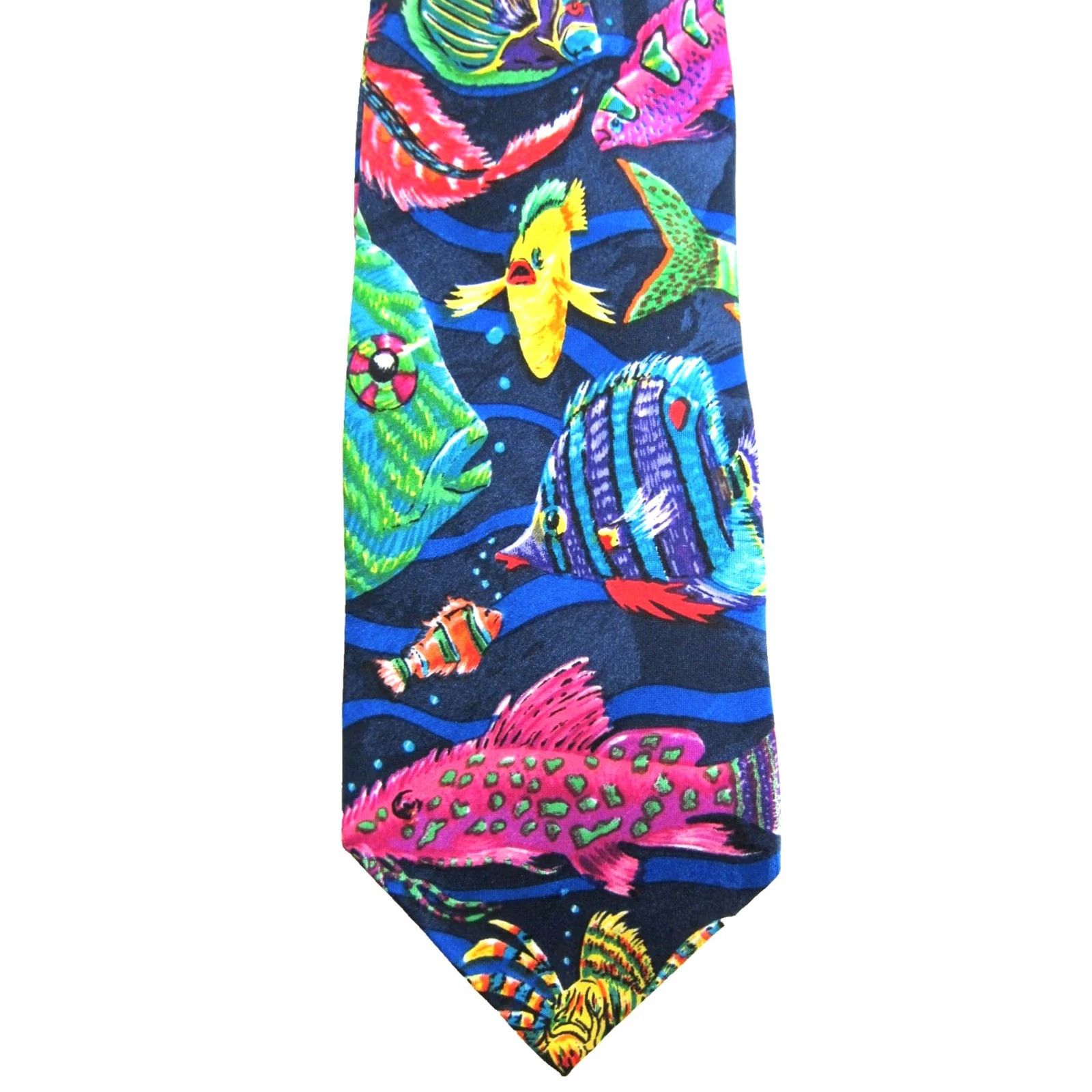 Vintage VTG Surrey Aquatic Tropical Fish Ocean Beach Tie Shirt? Size ONE SIZE - 3 Thumbnail