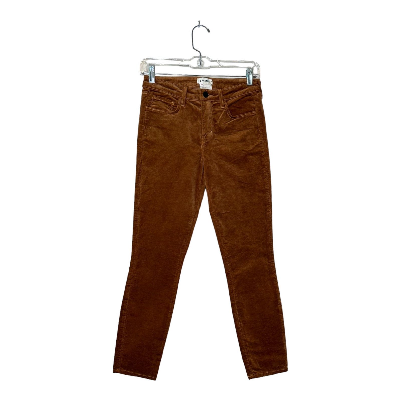 L'AGENCE L'Agence brown velvet skinny cropped jeans size 26-2 Size 26" / US 2 / IT 38 - 6 Thumbnail