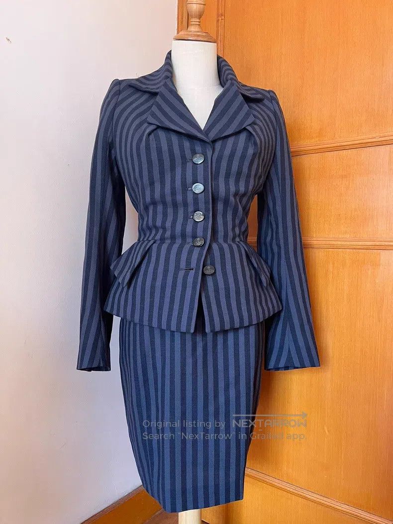 Vivienne Westwood Vivienne Westwood Gold-Trimmed Striped Suit Set Size XS / US 0-2 / IT 36-38 - 1 Thumbnail