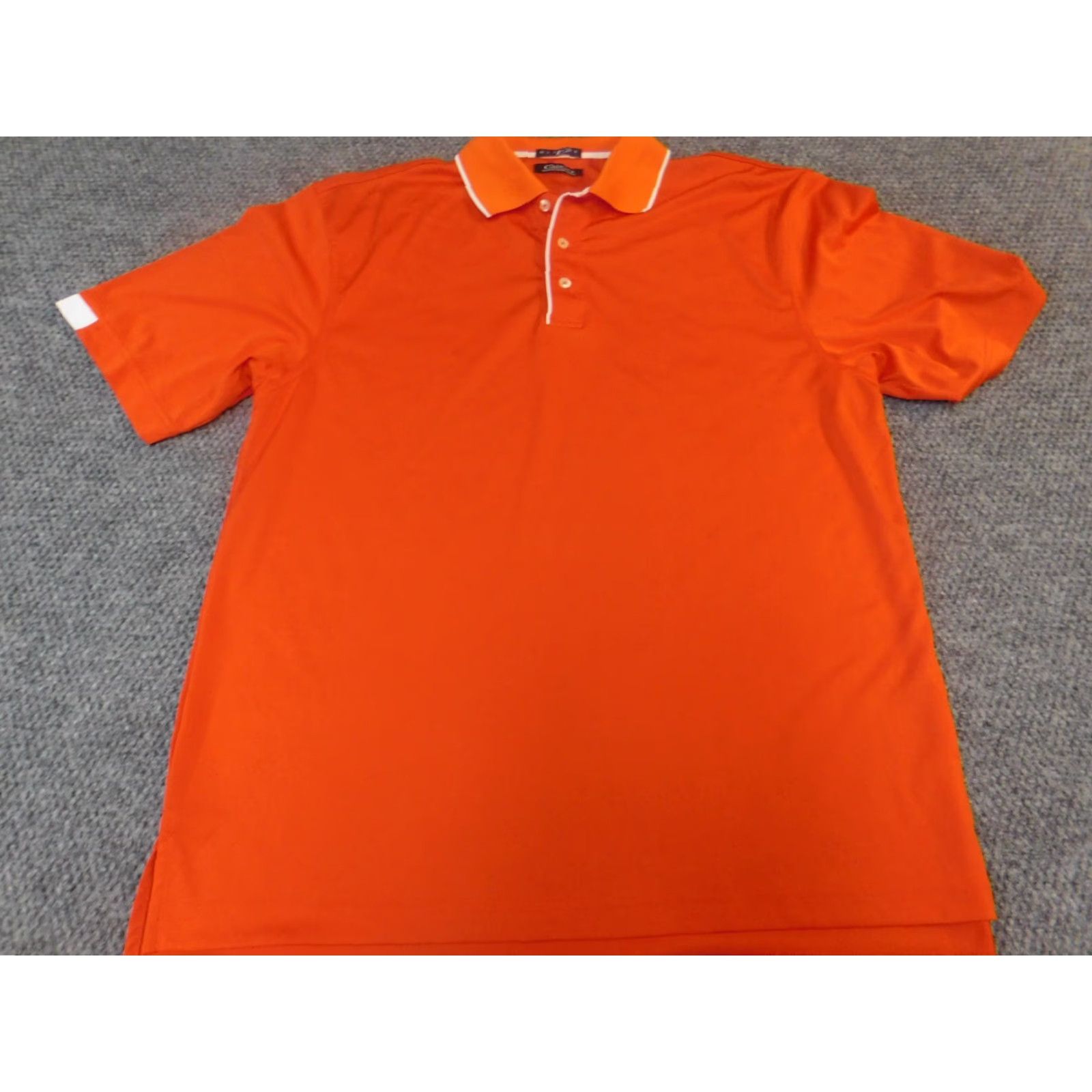 Vintage Divots Polo Shirt Mens Large Orange Golf Button Collared Short Sleeve Regular Cotton Polyester Logo Vintage: No Size US L / EU 52-54 / 3 - 2 Thumbnail
