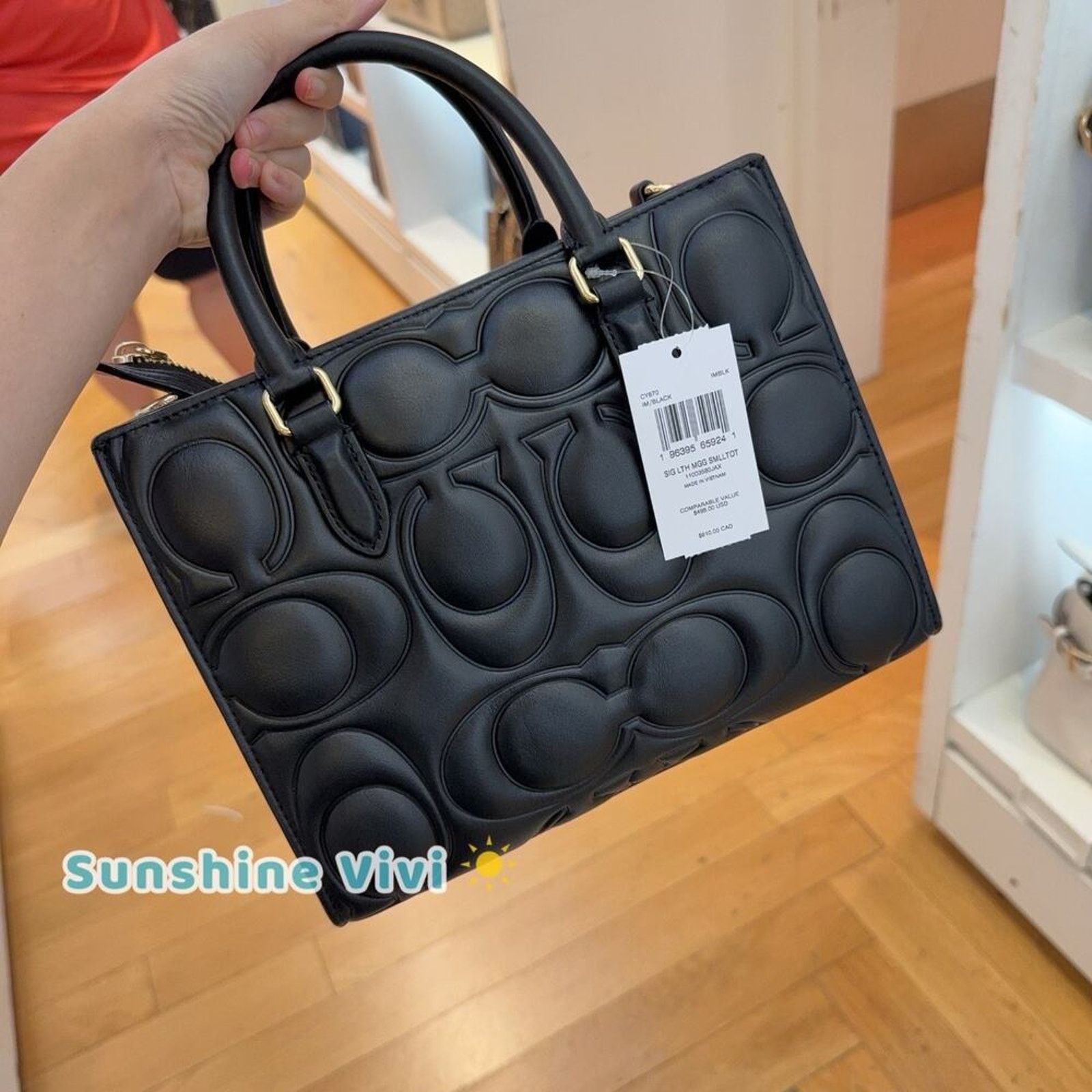 Coach NWT Coach Maggie Small Tote Bag Leather Black CY670 Size ONE SIZE - 2 Thumbnail